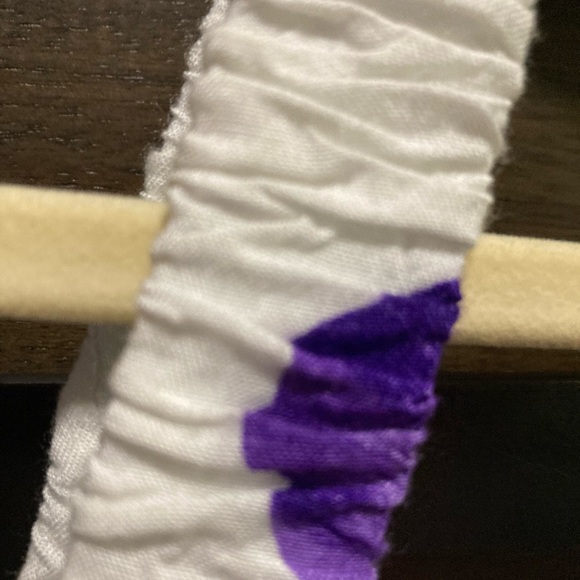 Purple and white sundress, Flowy, Boho, hippie, ruffles, elastic straps & bodice - Picture 2 of 12